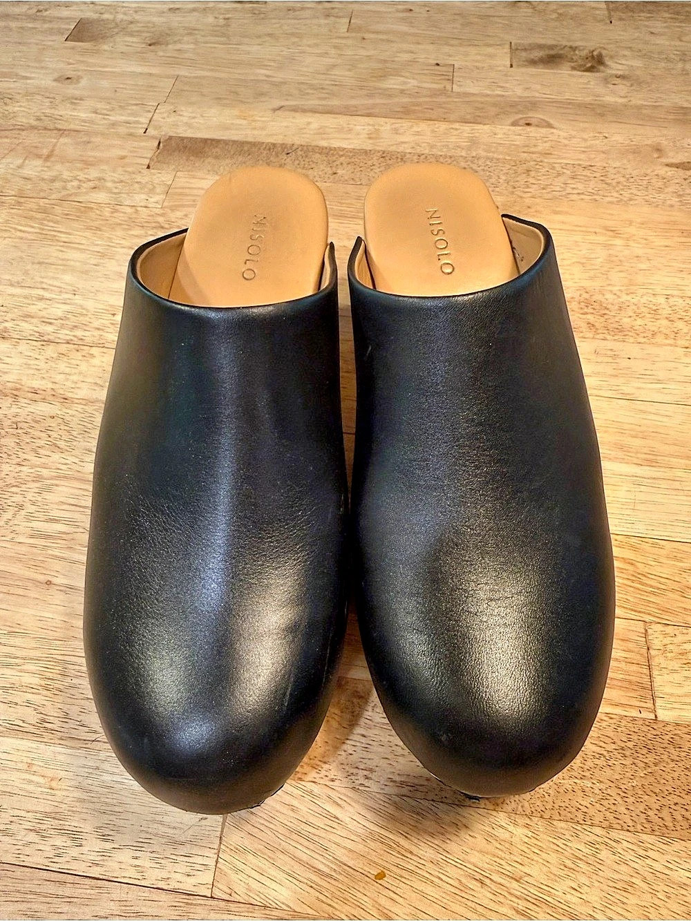 Nisolo Classic Wooden Clog Black & Brown Clogs